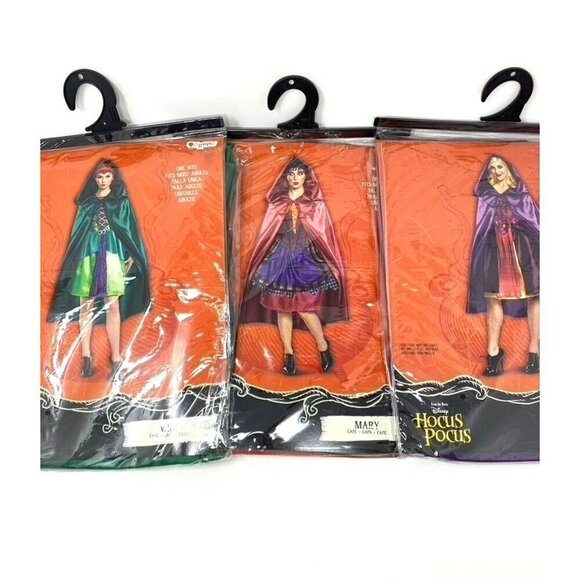 Disguise Adult Disney Hocus Pocus Winifred Mary Sarah Costume Hooded Cape OS - Picture 1 of 16